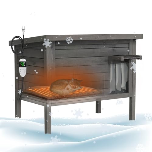 Outdoor Heated Cat House for Multiple Cats