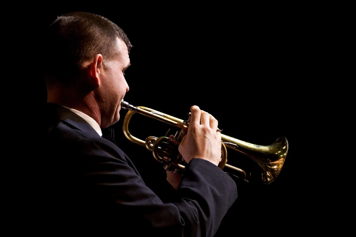 jazz musician playing trumpet