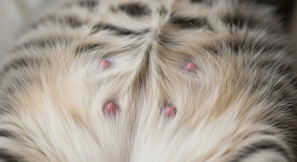 male cat nipple visual guide