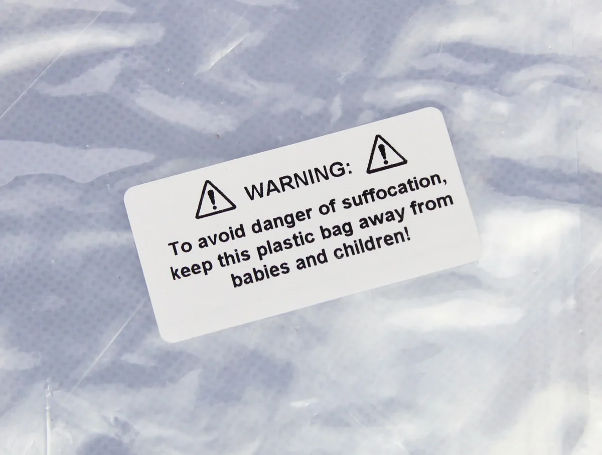 plastic bag suffocation warning