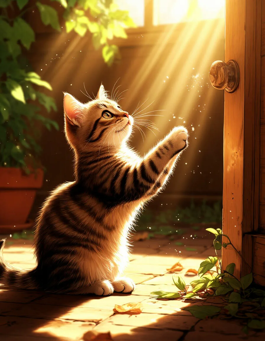 sunbeam paper cat