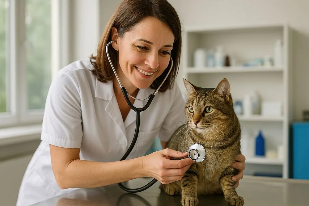 veterinary exam cat