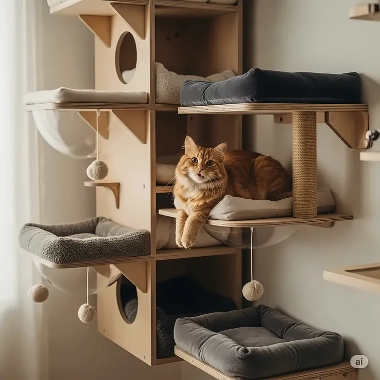 Wall-Mounted Cat Condos: Space-Saving Perches They’ll Love